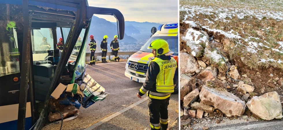 Un autobus sbanda e finisce violentemente contro a un muretto: paura per autista e passeggeri